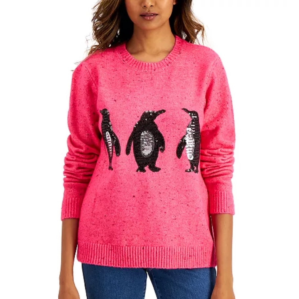 Pink Penguin Sweater